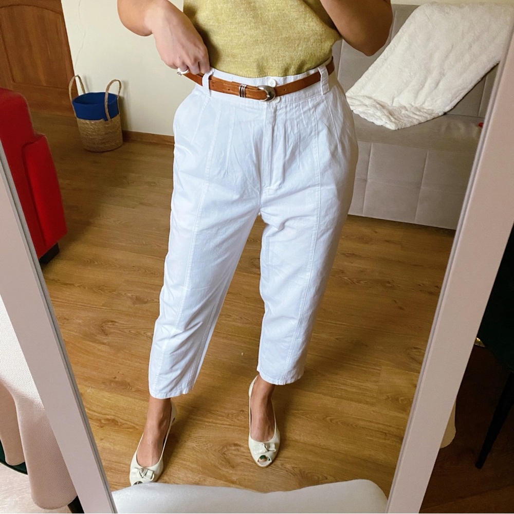 CASUAL White Cropped High Waist Pants (no belt) 🤍